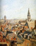 Camille Pissarro Old under the sun roof painting